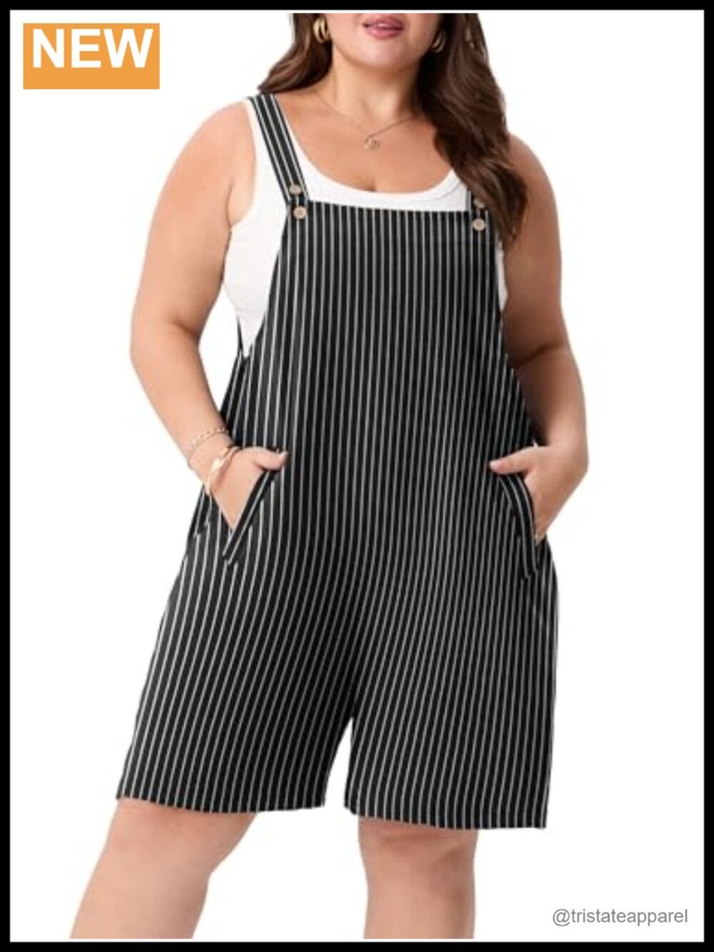 Plus Size Romper Short Overalls Adjustable Straps Pockets Lightweight